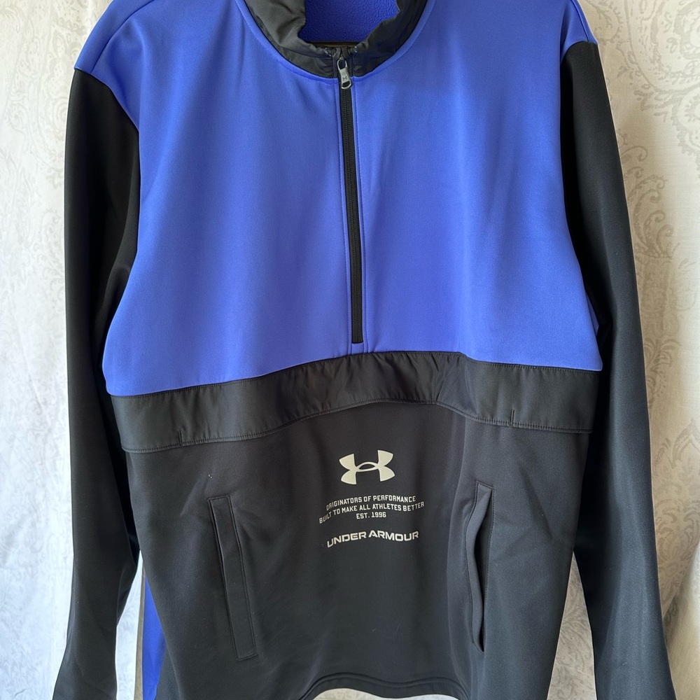 Under Armour Royal Blue and Black Quarter-Zip